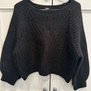 Classic Black Women's Cable Knit Sweater